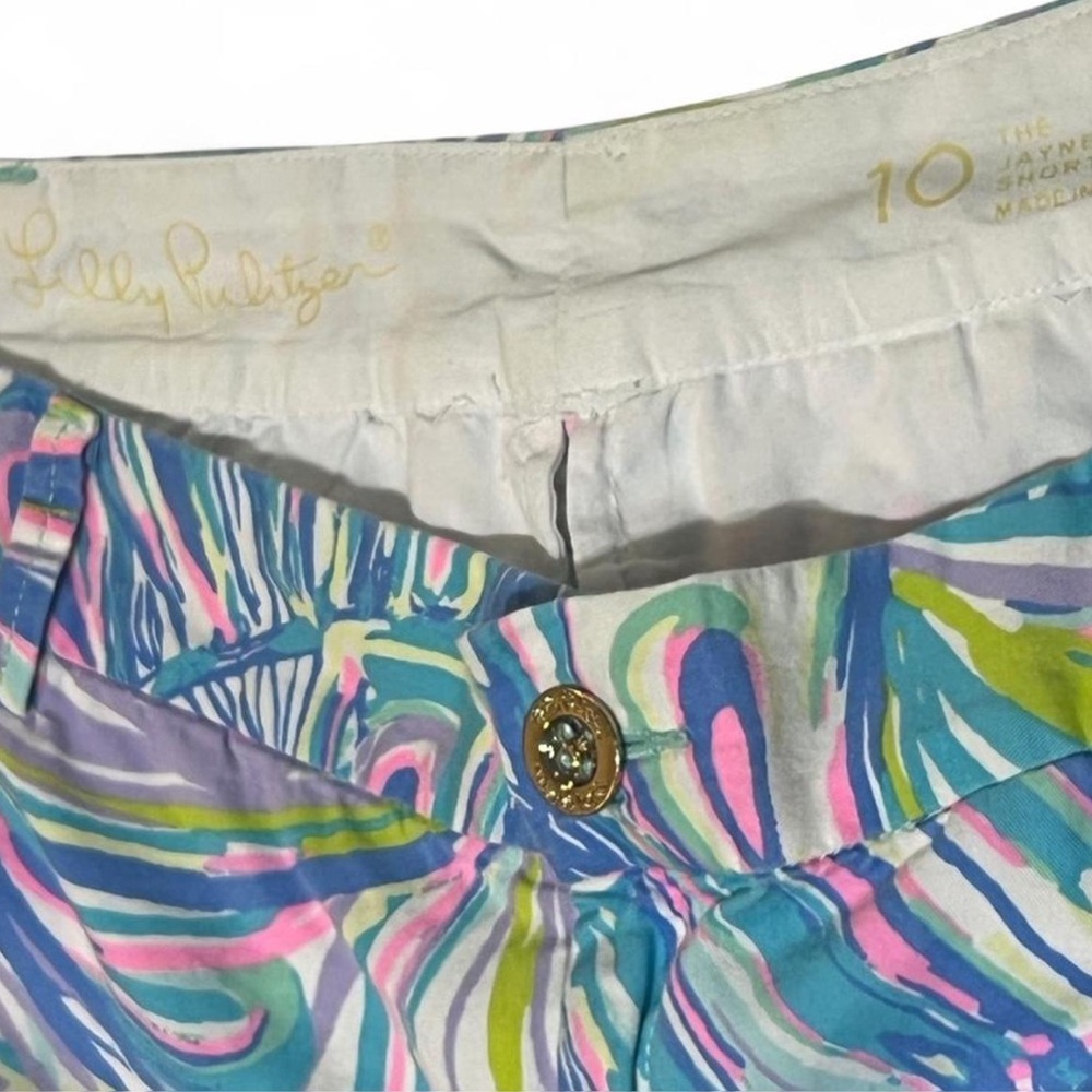 Lilly Pulitzer Pastel Swirl Bermuda Shorts with Gold Button